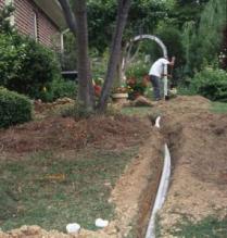 a newly laid irrigation line in Mansfield Tx